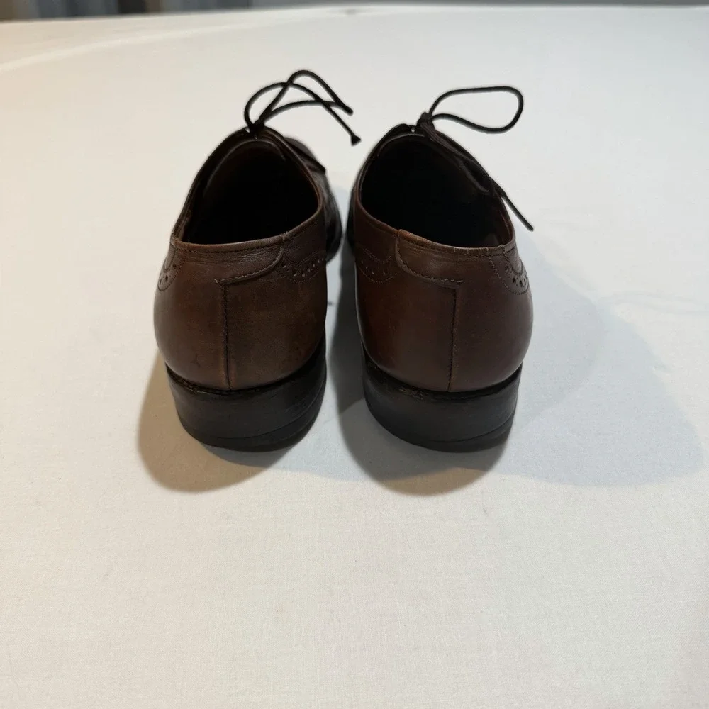 Allen Edmonds Chester Wingtip Oxfords Brown Leather Mens 8 A Narrow 4612 USA